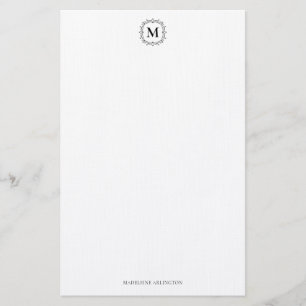 Royal Monogram Wappen Classic Black Personalisiert Briefpapier
