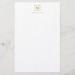 Royal Monogram Wappen Luxury Gold Personalisiert Briefpapier