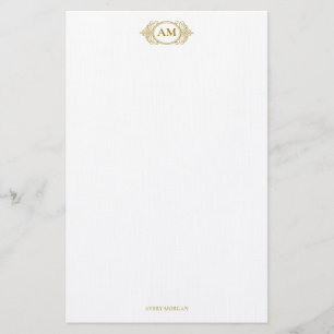 Royal Monogram Wappen Luxury Gold Personalisiert Briefpapier