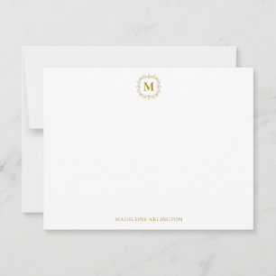 Royal Monogram Wappen Luxury Gold Personalisiert Mitteilungskarte