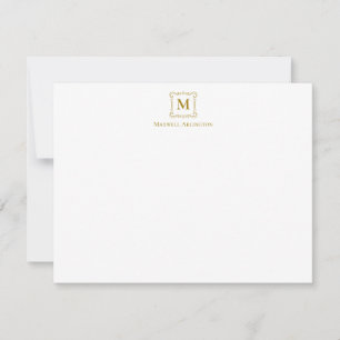 Royal Monogram Wappen Luxury Gold Personalisiert Mitteilungskarte