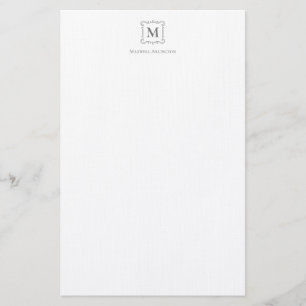 Royal Monogram Wappen Smokey Grau Personalisiert Briefpapier