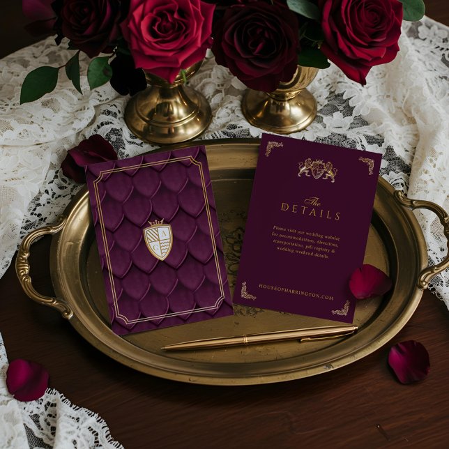 Royal Muse Fantasy Dragon Scale & Lion Wappen Begleitkarte (Royal Muse Fantasy Dragon Scale & Lion Crest Enclosure Card)