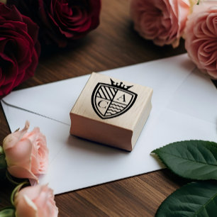 Royal Muse Medieval Crown Monogram Wappen Wedding Gummistempel