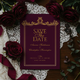 Royal Muse Medieval Fantasy Verziert Plum Wedding Save The Date