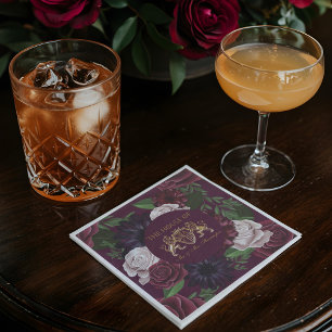 Royal Muse Medieval Lion Wappen & Floral Wedding Serviette