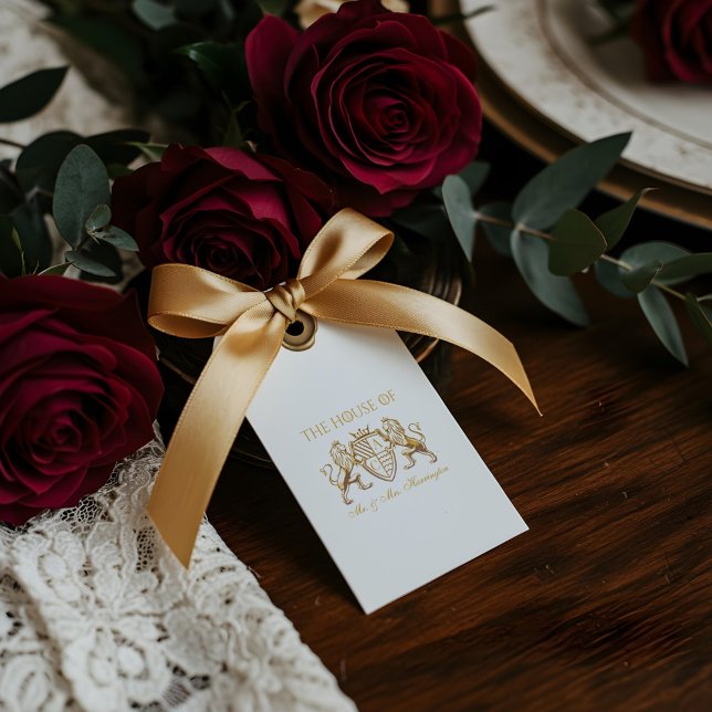 Royal Muse Mittelalterliche Fantasy Lion Emblem We Geschenkanhänger (Royal Muse Medieval Fantasy Lion Emblem Wedding Gift Tags)