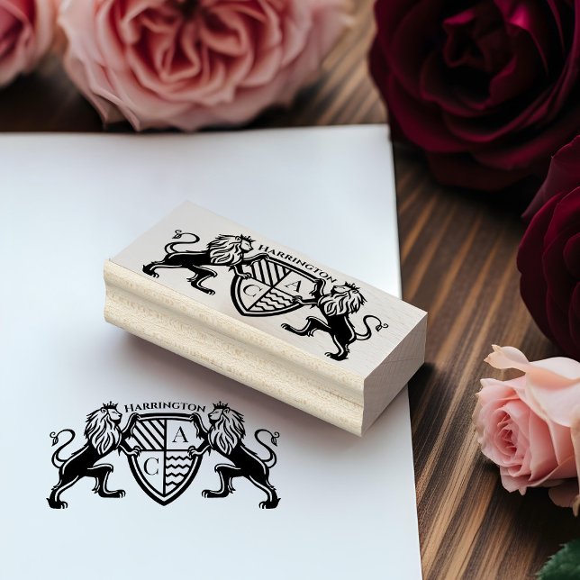Royal Muse Mittelalterliche Fantasy Lion Emblem We Gummistempel (Royal Muse Medieval Fantasy Lion Emblem Wedding Rubber Stamp)
