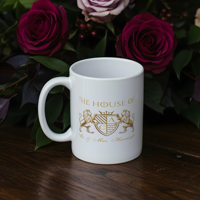 Royal Muse Mittelalterliche Fantasy Lion Emblem We Kaffeetasse (Royal Muse Medieval Fantasy Lion Emblem Wedding Coffee Mug)