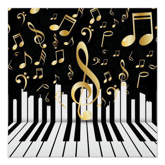 Royal Musiknote Luxus Piano Keys Poster (Vorderseite)