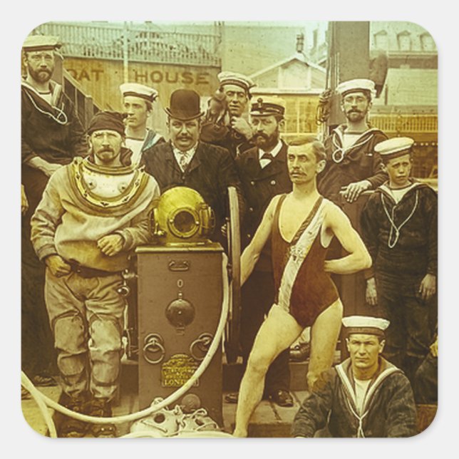 Royal Naval Exhibition 1891 Magic Lantern Slide Quadratischer Aufkleber (Vorderseite)