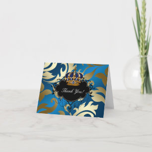 Royal Navy Blau Gold Juwel Krone Dankeskarten Dankeskarte