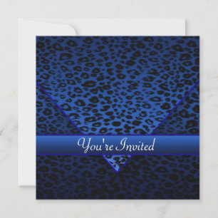 Royal Navy Blau Leopard Party Einladung