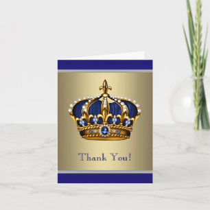Royal Navy Blue and Gold Thank You Cards Dankeskarte