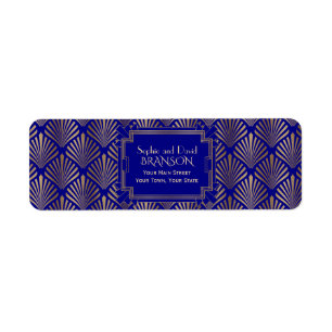 Royal Navy Blue Gold Great Gatsby Art Deco Wedding