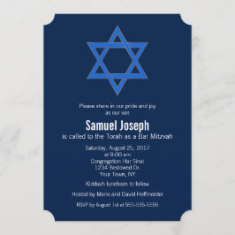 Royal Navy Blue Gold Star von David Bar Mitzvah Einladung
