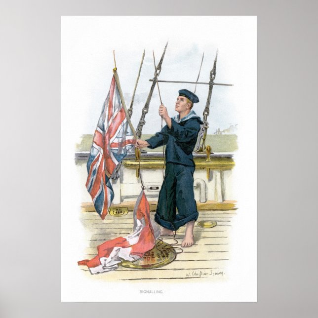 Royal Navy Sailor Signaling Poster (Vorne)
