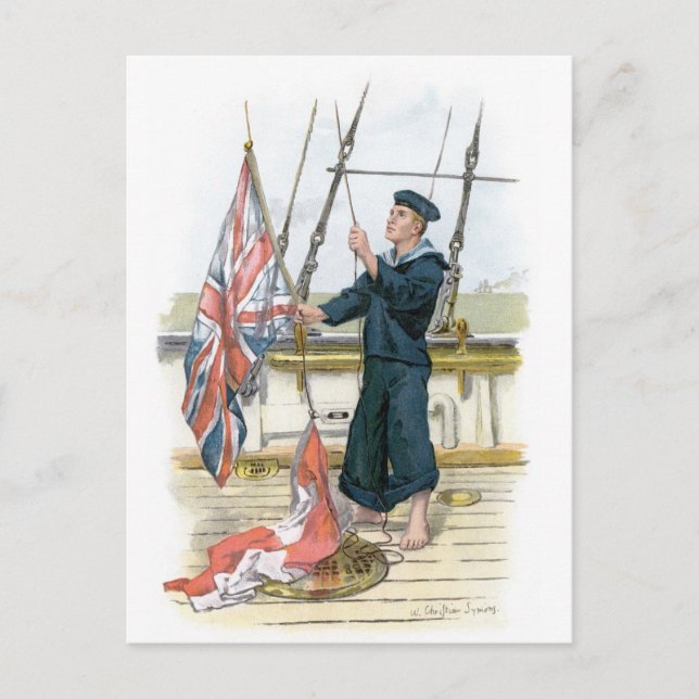 Royal Navy Sailor Signaling Postkarte (Vorderseite)