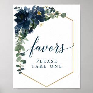 Royal Navy Wedding Sign Favorits Poster