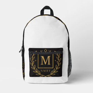 "Royal NMKY Emblem – Monogram M Crest Design" Bedruckter Rucksack