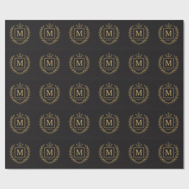 "Royal NMKY Emblem – Monogram M Crest Design" Geschenkpapier (Flach)