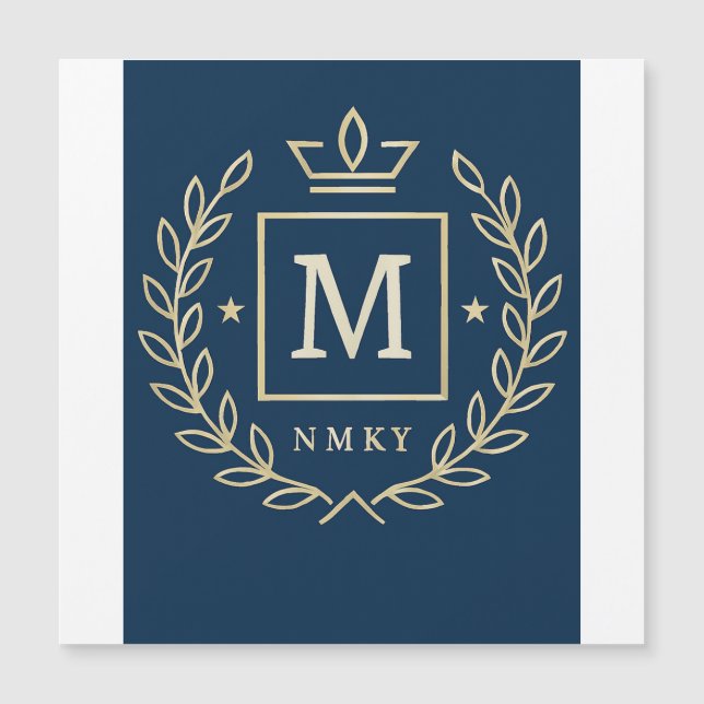 "Royal NMKY Emblem – Monogram M Crest Design" Magnetkarte (Vorderseite)