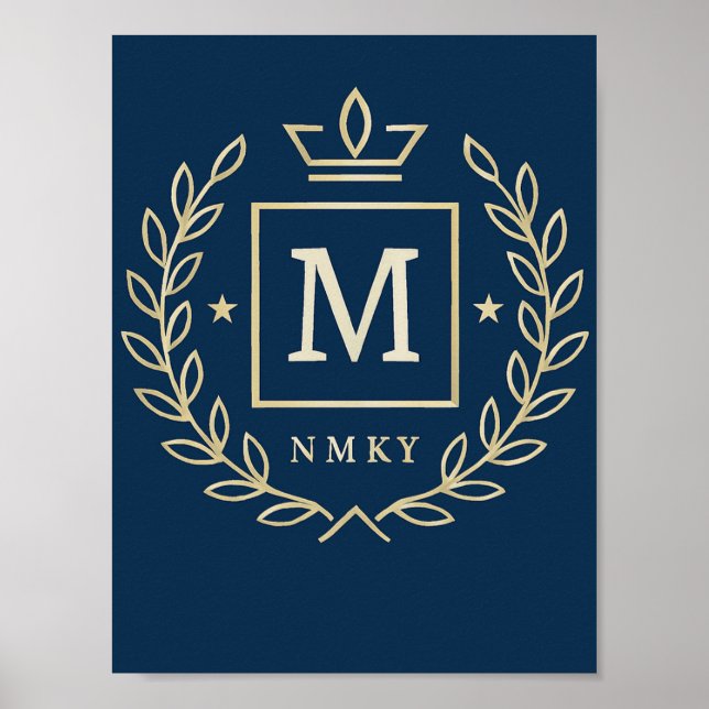 "Royal NMKY Emblem – Monogram M Crest Design" Poster (Vorne)