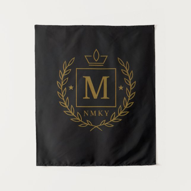 "Royal NMKY Emblem – Monogram M Crest Design" Wandteppich (Vorderseite)