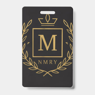 "Royal NMKY-Emblem – Monogramm-M-Wappen-Design" Ausweis