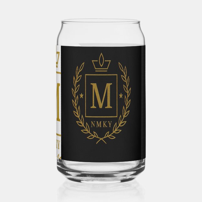 "Royal NMKY-Emblem – Monogramm-M-Wappen-Design" Dosenglas (Rückseite)