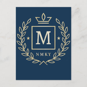 "Royal NMKY-Emblem – Monogramm-M-Wappen-Design" Feiertagspostkarte