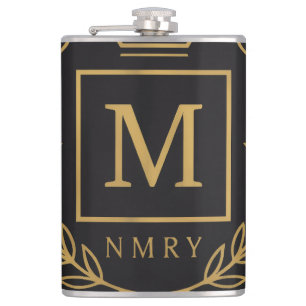 "Royal NMKY-Emblem – Monogramm-M-Wappen-Design" Flachmann