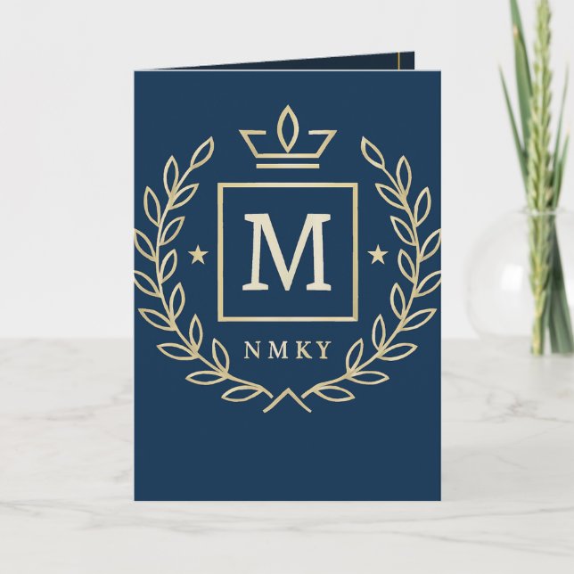 "Royal NMKY-Emblem – Monogramm-M-Wappen-Design" Karte (Vorderseite)