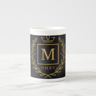 "Royal NMKY-Emblem – Monogramm-M-Wappen-Design" Prozellantasse