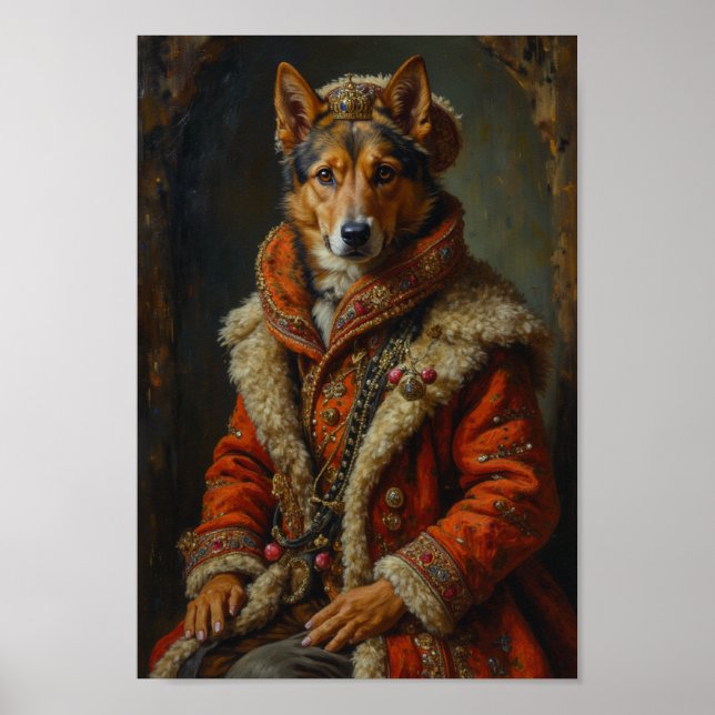Royal Norwegian Lundehund Portrait Poster (Vorne)