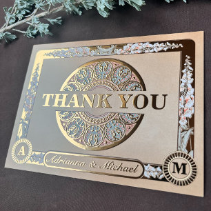 Royal Nouveau Real Foil Wedding Dankeschön Card Folie Einladungspostkarte