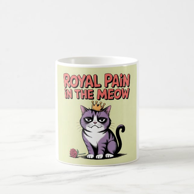 Royal Pain in the Meow - Grumpy Cat King Comic Art Kaffeetasse (Mittel)