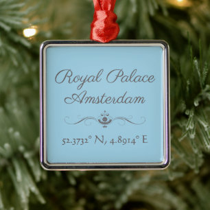 Royal Palace Amsterdam Latitude Longitude Ornament Aus Metall