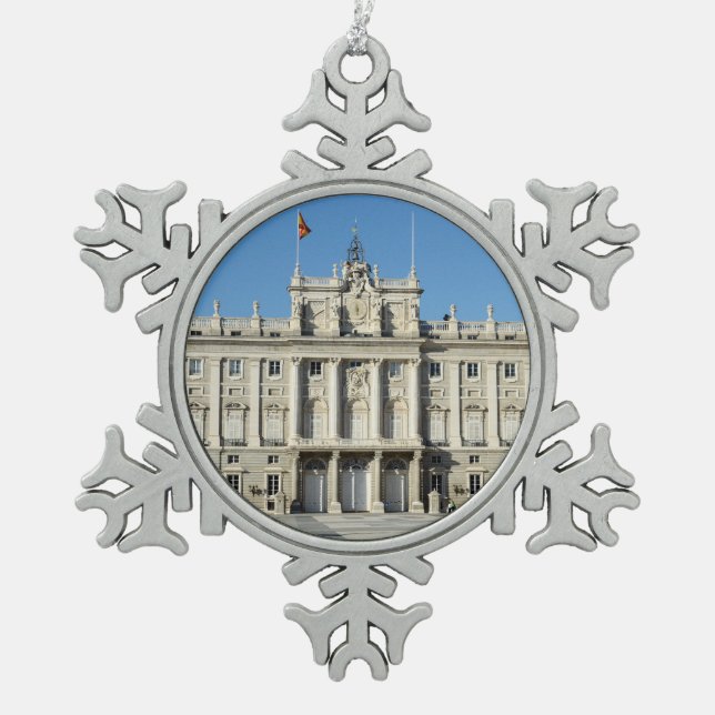 Royal Palace, Madrid Schneeflocken Zinn-Ornament (Vorderseite)