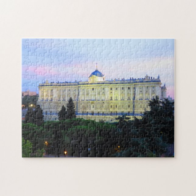 Royal Palace von Madrid am Sonnenuntergang - Puzzle (Horizontal)