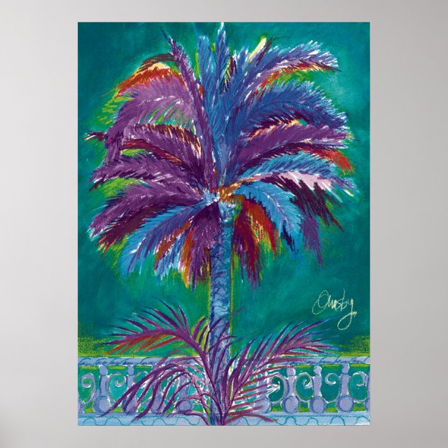 Royal Palm, aquamarin-Poster Poster (Vorne)