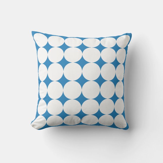 Royal Pastel Blue & White Circle Muster Kissen (Vorderseite)