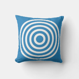 Royal Pastel Blue & White Concentric Circles Kissen