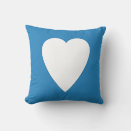 Royal Pastel Blue & White Heart Design Kissen