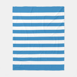 Royal Pastel Blue & White Lines Fleece Blanket