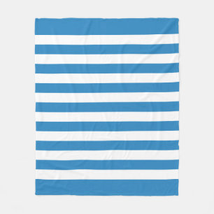 Royal Pastel Blue & White Lines Fleece Blanket
