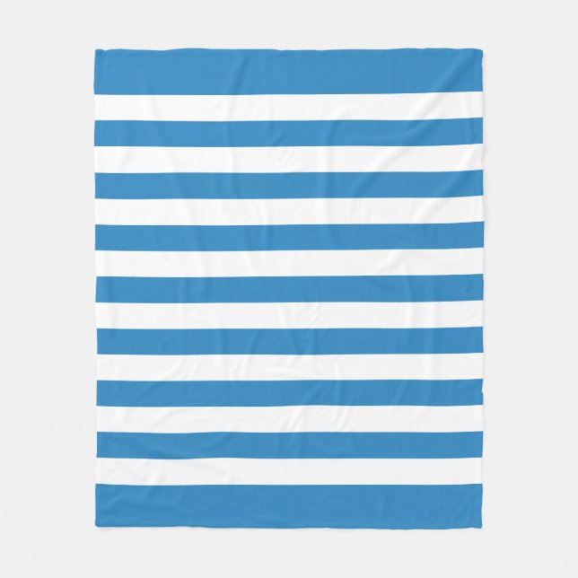 Royal Pastel Blue & White Lines Fleece Blanket (Vorderseite)