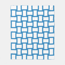 Royal Pastel Blue & White Weave Design Fleecedecke