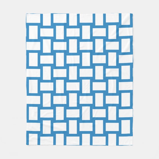 Royal Pastel Blue & White Weave Design Fleecedecke (Vorderseite)