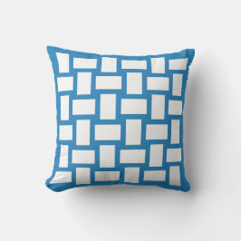 Royal Pastel Blue & White Weave Design Kissen